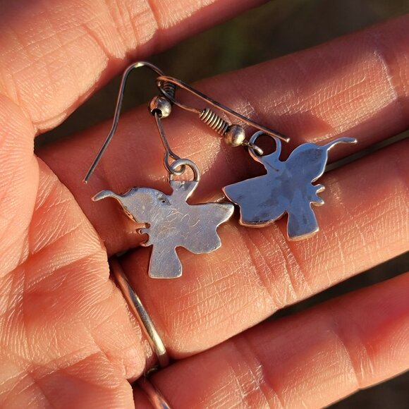 Native American Zuni handmade handcarved gemstone inlay 925 sterling hummingbird - Picture 6 of 13